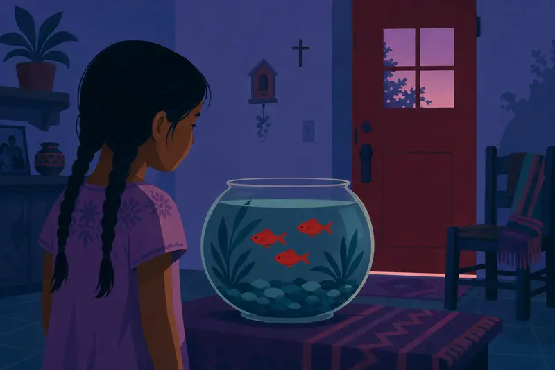 Cover illustration for The Fish Know, A0 Spanish story