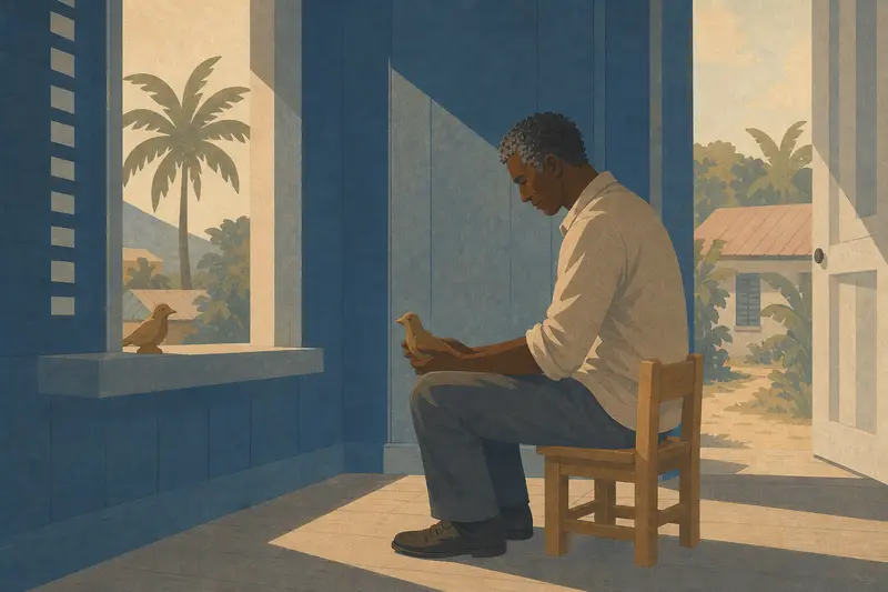 Cover illustration for The Bird in the Window, A0 Spanish story