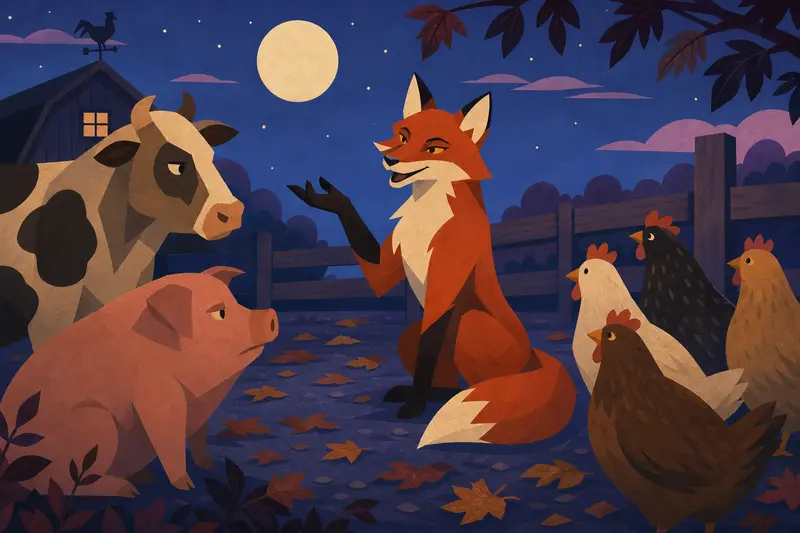 Cover illustration for The Fox Who Measured Merit, C1 Spanish story