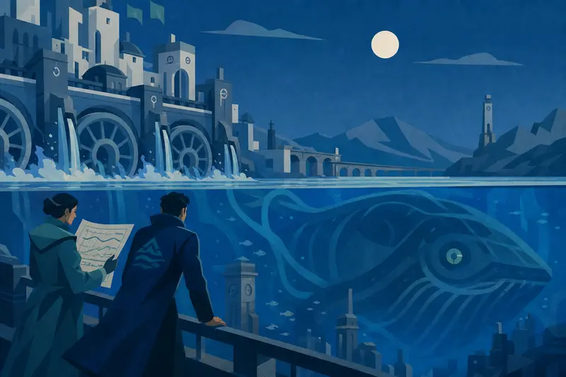 Cover illustration for The Breathing Beneath the Bay, C1 Spanish story