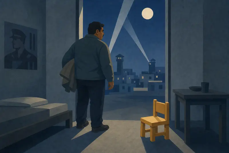 Cover illustration for The Small Chair, A0 Spanish story