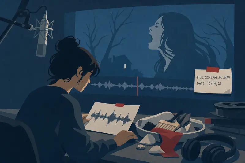 Cover illustration for The Frequency of Her Voice, C2 Spanish story