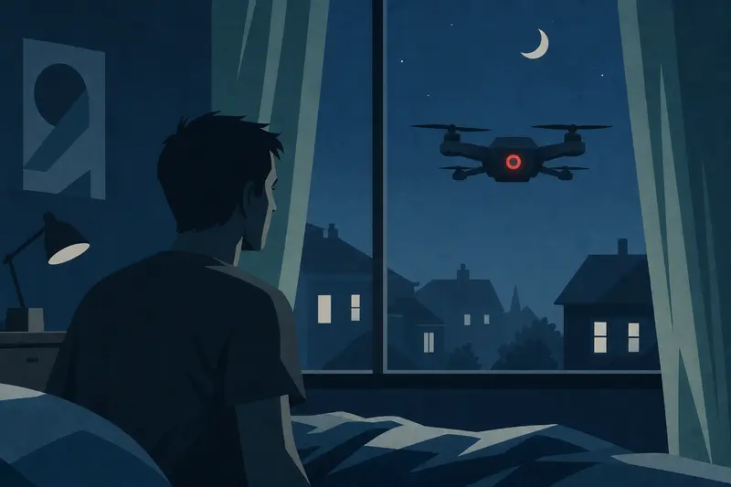 Cover illustration for The Eye Outside the Window, A2 Spanish story