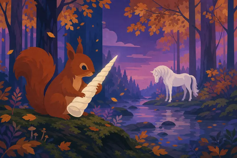 Cover illustration for The Squirrel and the Stolen Light, A2 Spanish story