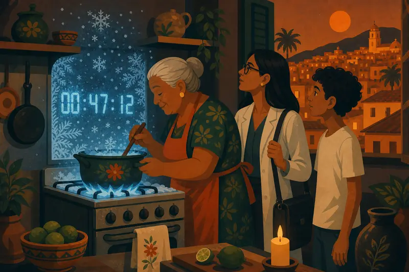 Cover illustration for Two Nights, A0 Spanish story