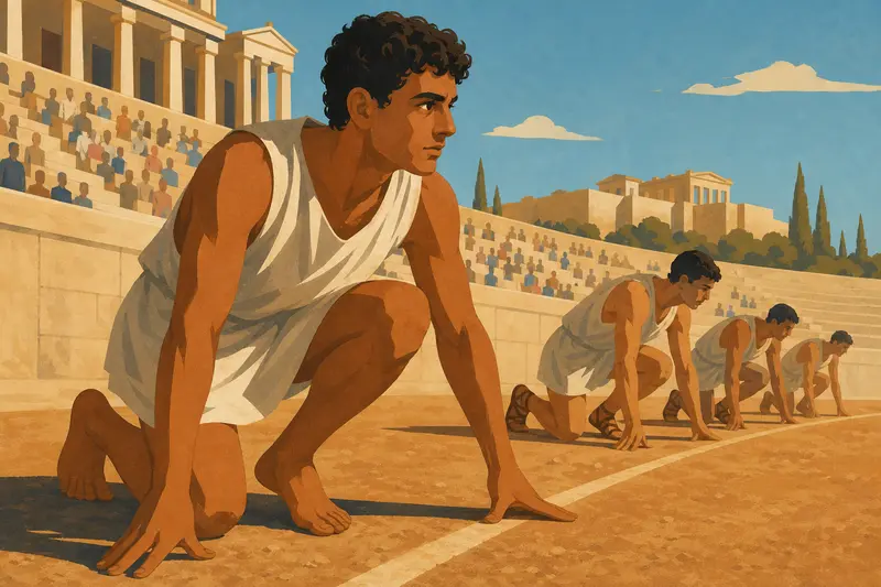 Cover illustration for The Barefoot Runner, A1 Spanish story