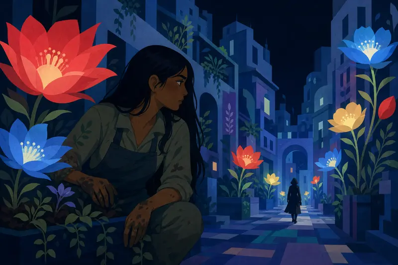 Cover illustration for The City That Lost Its Light, A2 Spanish story