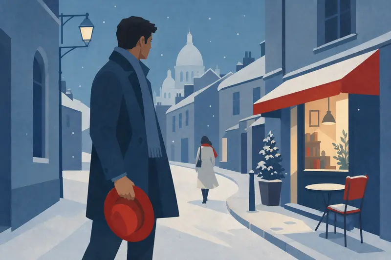 Cover illustration for The Red Hat in the White City, A0 Spanish story
