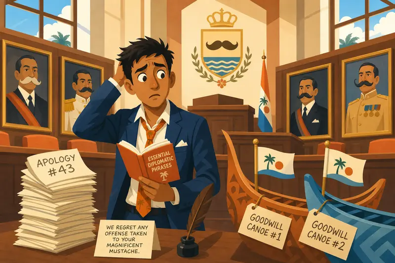 Cover illustration for The Mustache Incident, C1 Spanish story