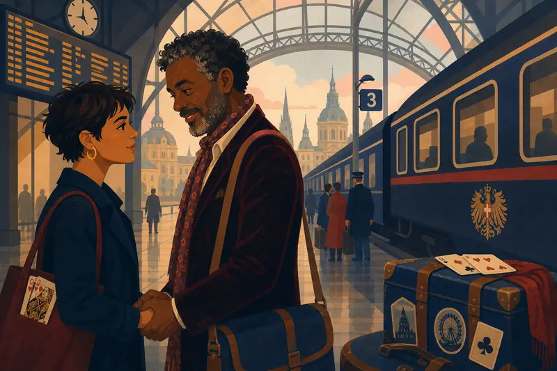 Cover illustration for Any Train Out of Vienna, A2 Spanish story