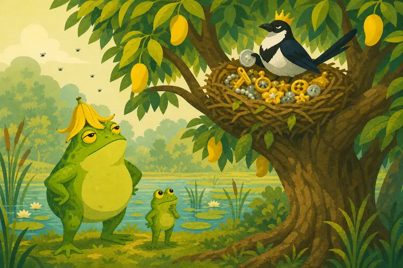 Cover illustration for The Nest of Shiny Things, A1 Spanish story