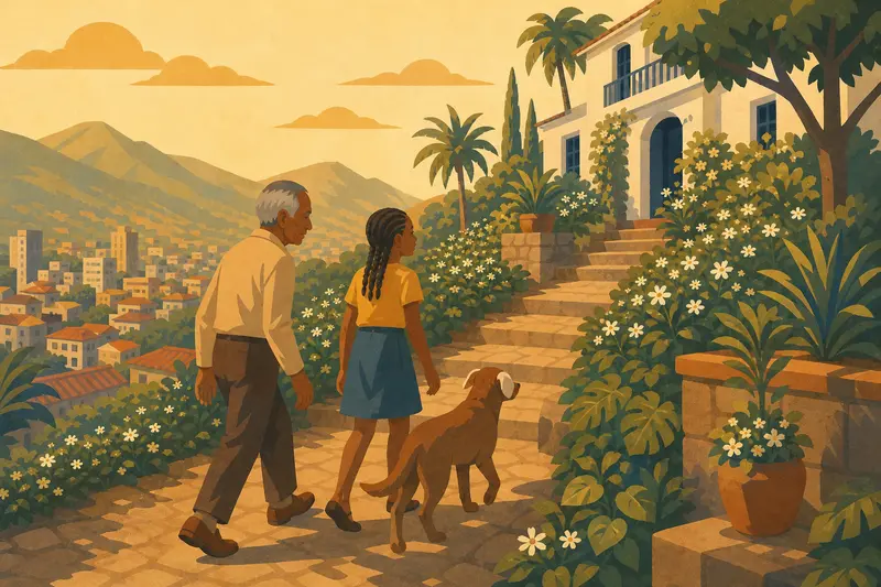 Cover illustration for The Garden at the Top of the Map, A0 Spanish story
