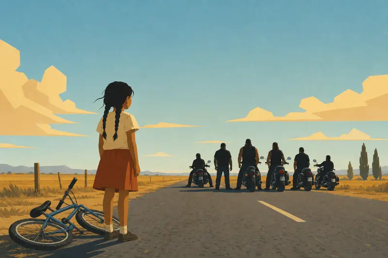 Cover illustration for The Big Men on the Long Road, A0 Spanish story