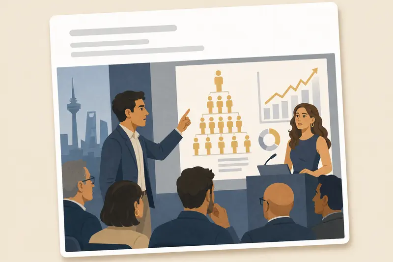 Cover illustration for AITJ for publicly deconstructing my friend's startup pitch during a Q&A session, pointing out that her business model was essentially a Ponzi scheme?, C1 Spanish story