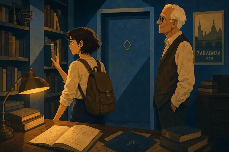 Cover illustration for The Blue Room, A1 Spanish story