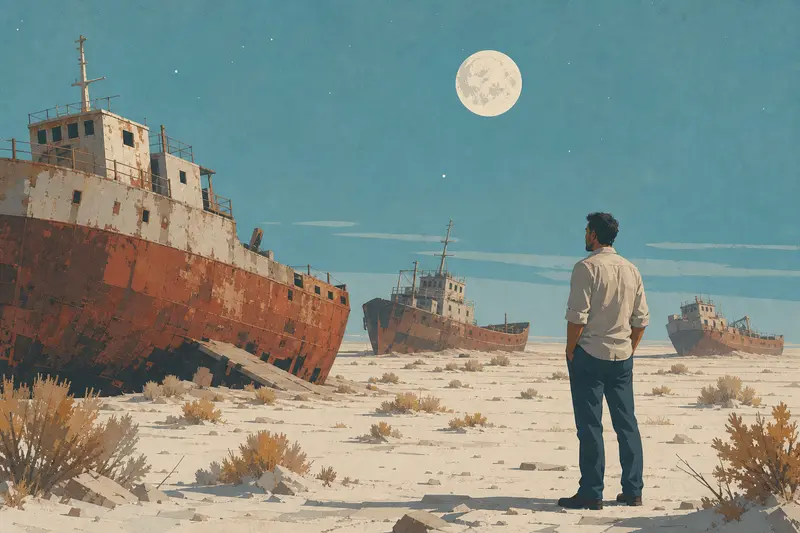 Cover illustration for Maritime Law in a Waterless Port, C1 Spanish story