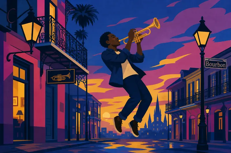 Cover illustration for The Trumpet That Defied Gravity, B1 Spanish story
