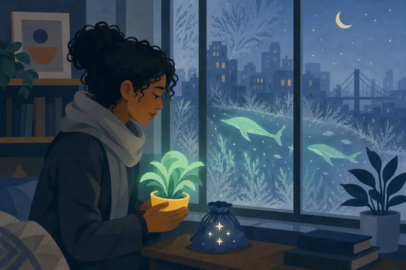Cover illustration for Two Warm Windows, A0 Spanish story