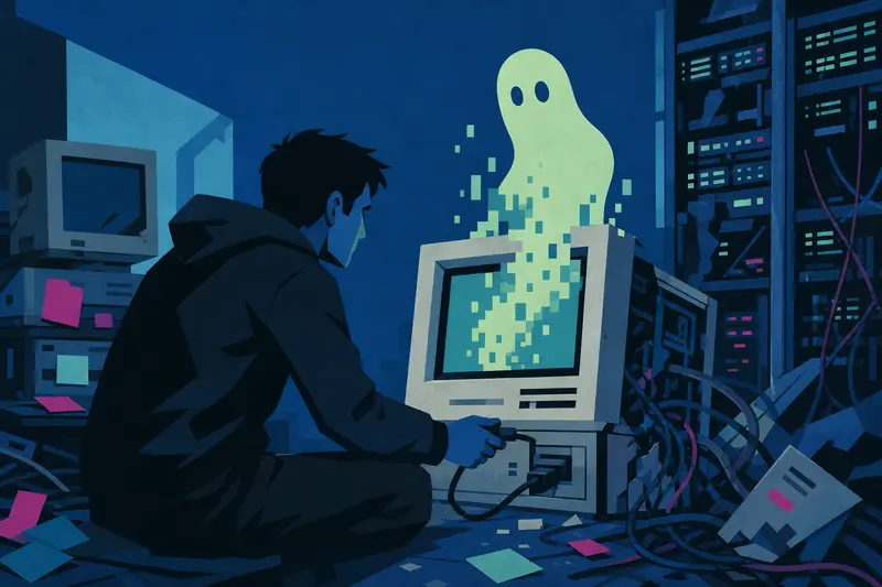 Cover illustration for The Ghost in the Server, B2 Spanish story