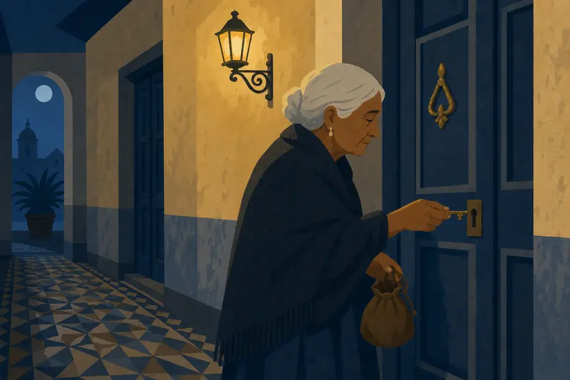Cover illustration for The Keys That Wait, A0 Spanish story