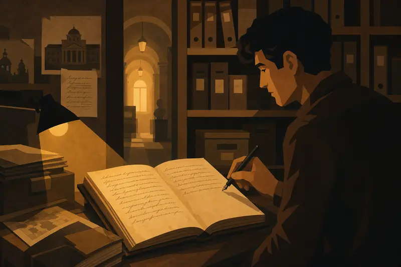 Cover illustration for The Last Entry, B2 Spanish story