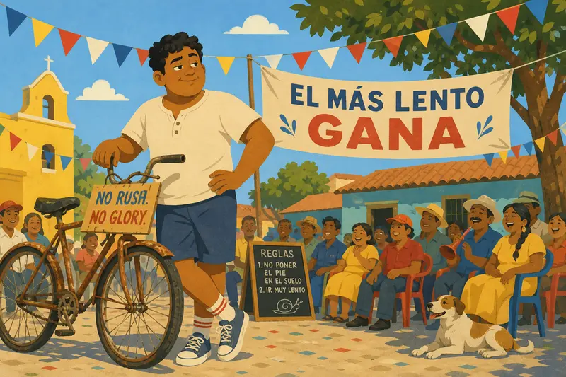 Cover illustration for The Slowest Rider Wins, B1 Spanish story