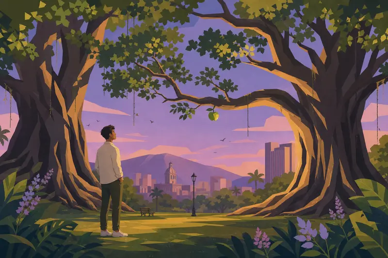 Cover illustration for The Old Friends in the Park, A0 Spanish story