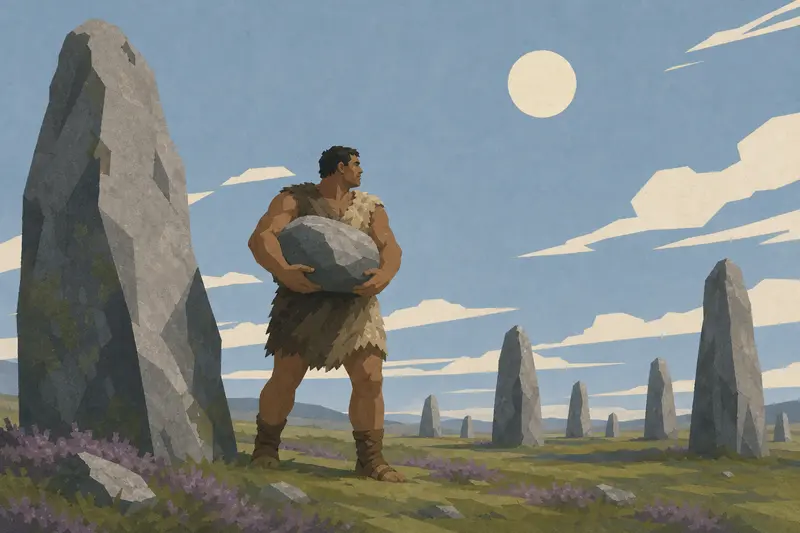 Cover illustration for The Gray Stone, A1 Spanish story