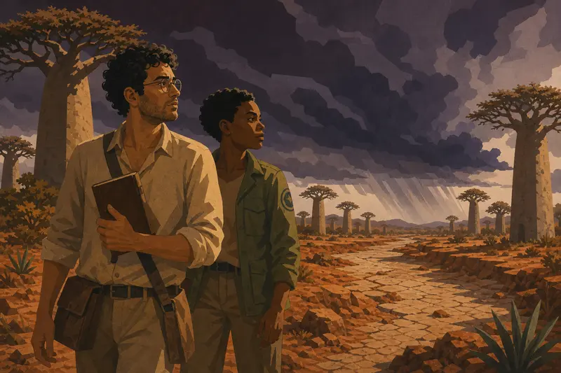 Cover illustration for The Man in the Linen Suit, B1 Spanish story