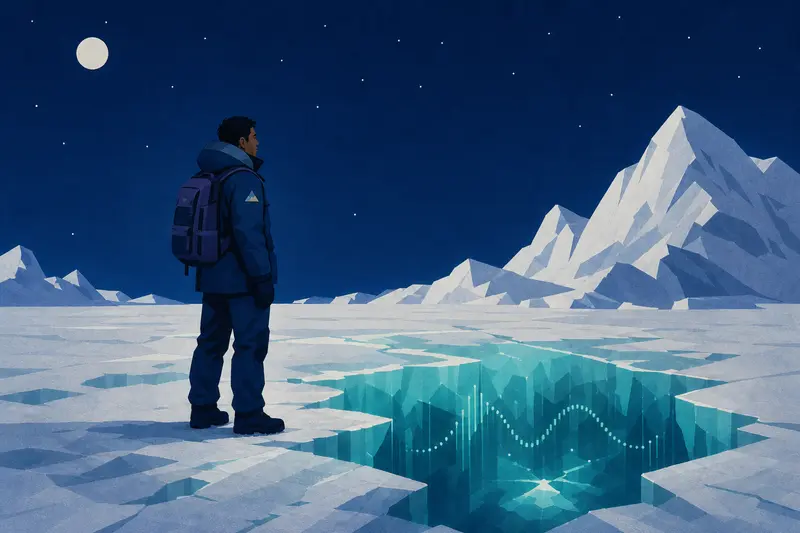 Cover illustration for The Choir Beneath the Ice, B1 Spanish story