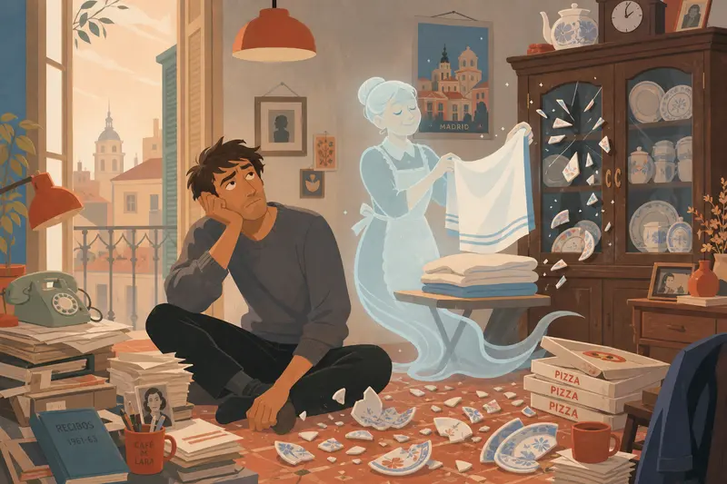 Cover illustration for A Thousand Apologies and One Soup Tureen, B1 Spanish story