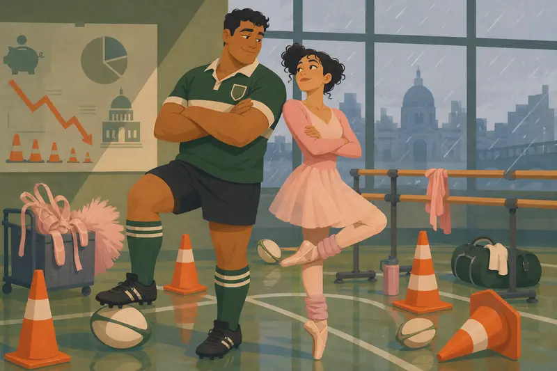 Cover illustration for The Swan Who Scrums, C1 Spanish story