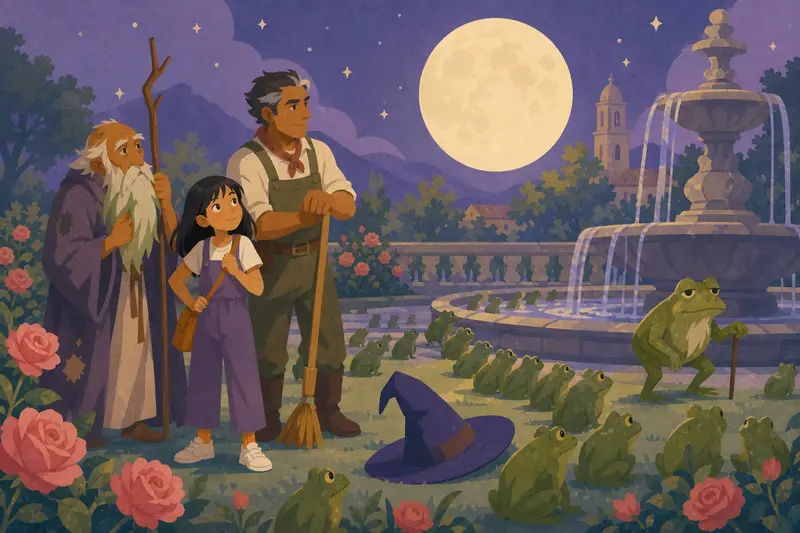 Cover illustration for Jumps Under the Moon, A1 Spanish story
