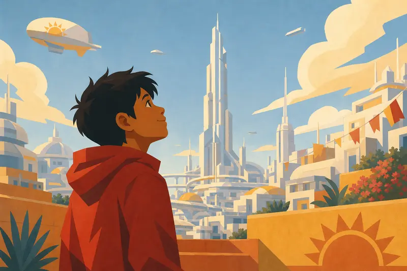 Cover illustration for Snow in July, A1 Spanish story