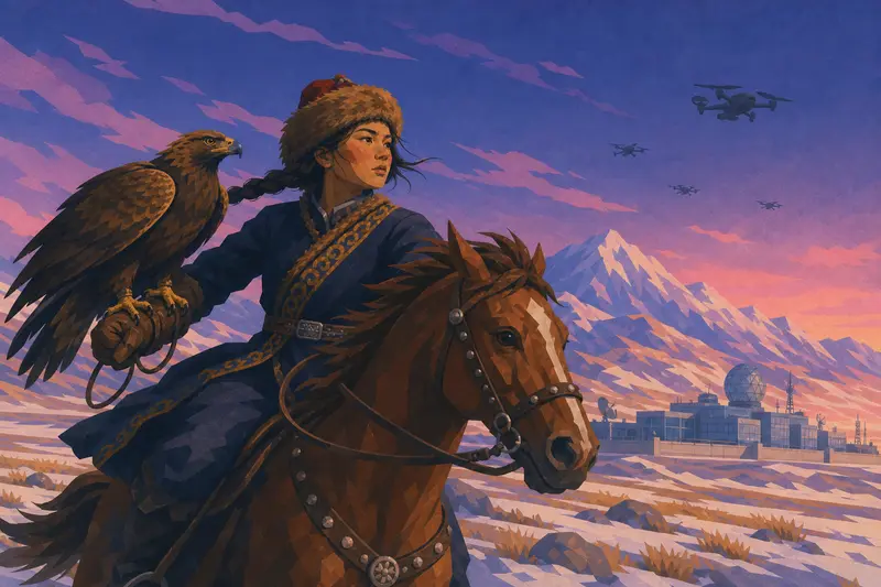Cover illustration for Eight Seconds of Sky, C1 Spanish story