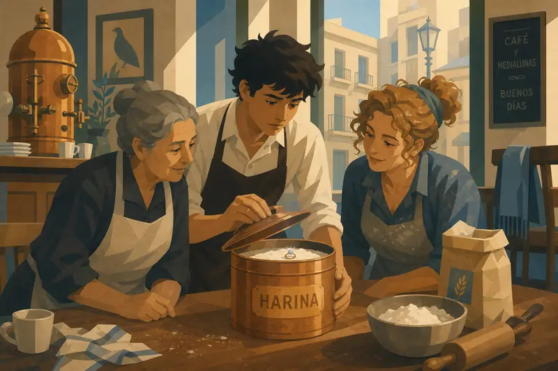 Cover illustration for The Copper Tin, A2 Spanish story