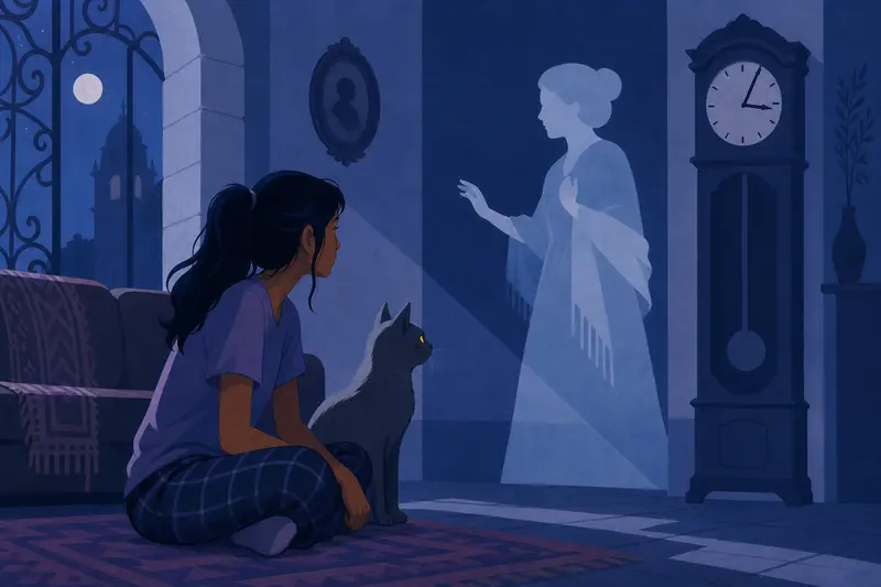 Cover illustration for One Minute Past Three, A2 Spanish story