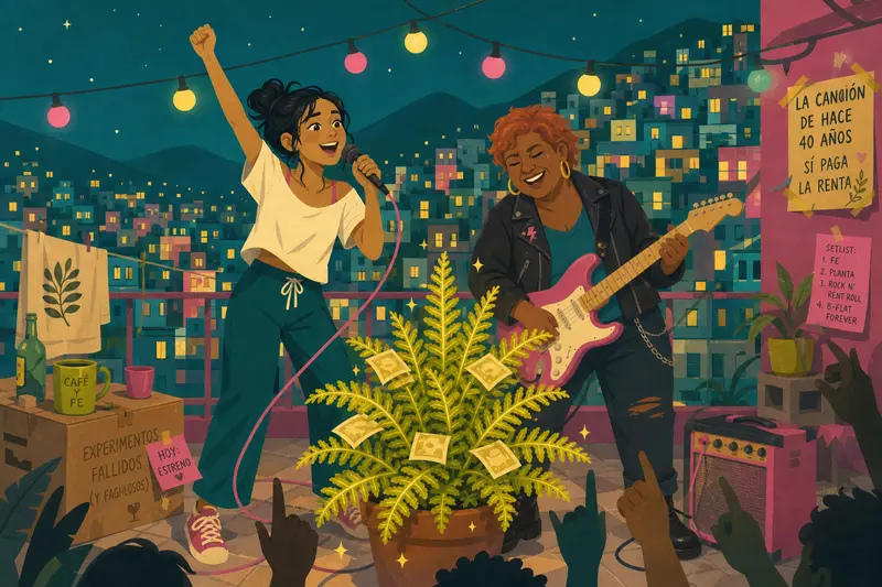 Cover illustration for The Comeback in B-Flat, B2 Spanish story