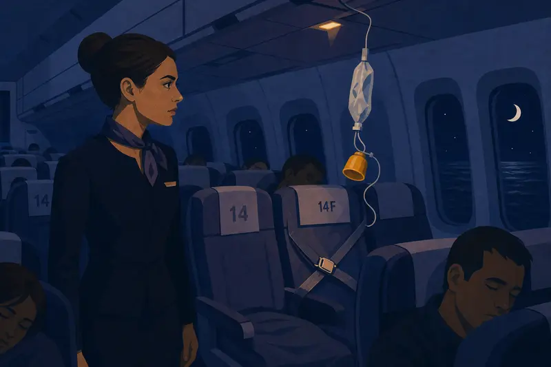 Cover illustration for Death Rattle Over the Atlantic, B2 Spanish story