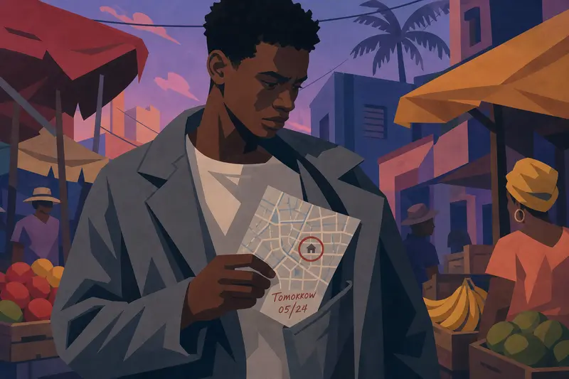 Cover illustration for Wrong House, A2 Spanish story
