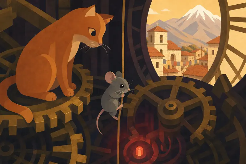 Cover illustration for Three O'Clock at Last, A2 Spanish story