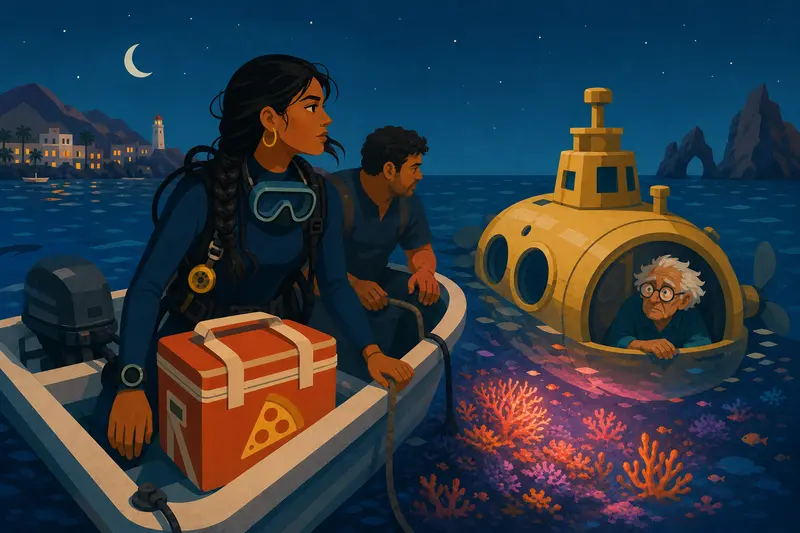 Cover illustration for The Coral Gardener, A2 Spanish story
