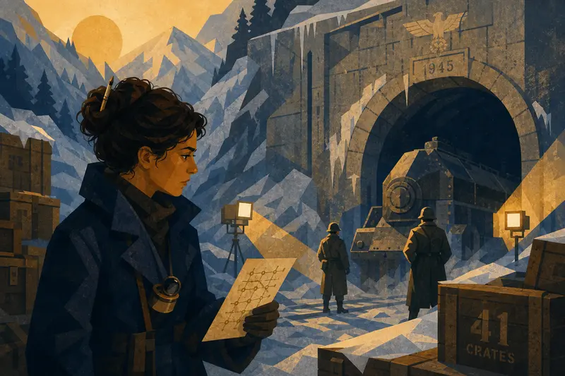 Cover illustration for Forty-One Crates, C1 Spanish story