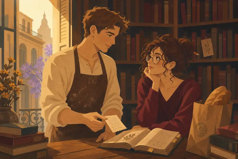 Cover illustration for Bread and Ink, B2 Spanish story