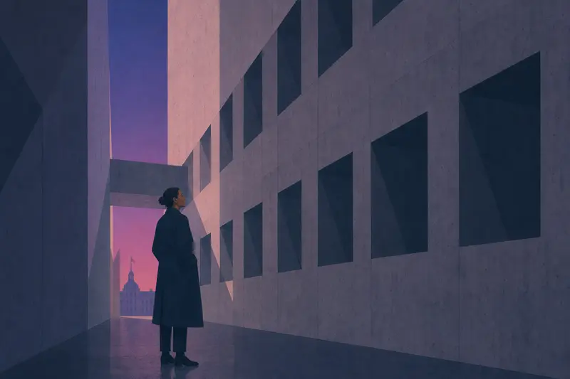 Cover illustration for The Architecture of Obedience, C1 Spanish story