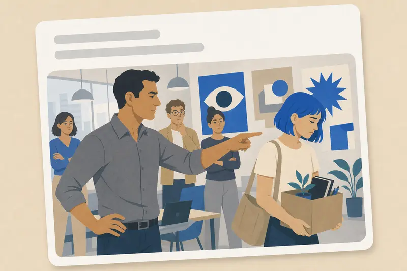 Cover illustration for AITJ for sending an employee home over her blue hair at a creative agency?, B2 Spanish story