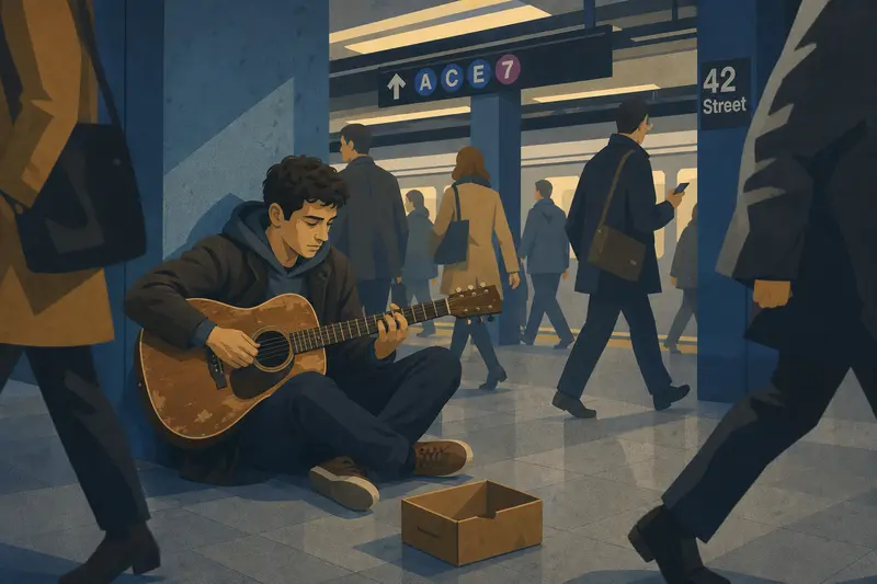 Cover illustration for The Man Nobody Sees, A1 Spanish story