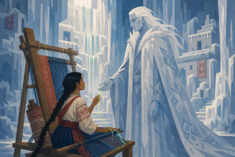 Cover illustration for The Snow's True Name, C1 Spanish story
