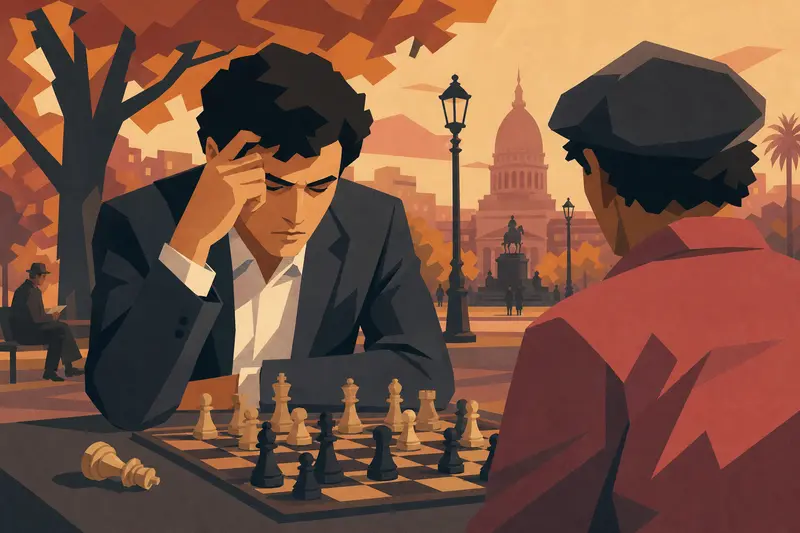 Cover illustration for Sixty-Four Squares, C2 Spanish story