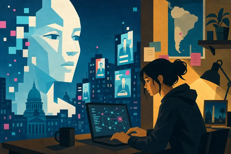 Cover illustration for The Girl Behind the Algorithm, B2 Spanish story